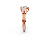 Rose gold Three-Stone Pear Cut Cut Classic Band Prong Setting Ring_9