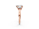 Rose gold Three-Stone Pear Cut Cut Diamond Ring with Channel Set Band and Four-Prong Setting_33