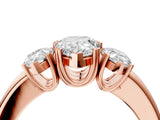 Rose gold Three-Stone Pear Cut Cut Diamond Ring with Channel Set Band and Four-Prong Setting_35