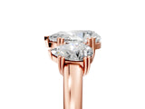 Rose gold Three-Stone Pear Cut Cut Diamond Ring with Channel Set Band and Four-Prong Setting_36