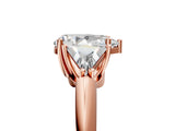 Rose gold Three-Stone Pear Cut Cut Diamond Ring with Trillion Side Stones and Four-Prong Setting_8