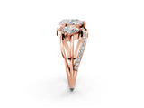 Rose gold Three-Stone Pear Cut Cut Diamond Split Shank Prong Set Ring_5