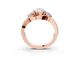 Rose gold Three-Stone Pear Cut Cut Diamond Split Shank Prong Set Ring_6