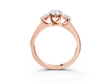 Rose gold Three-Stone Pear Cut Cut Solitaire Ring with Classic Prong Setting_6