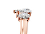 Rose gold Three-Stone Pear Cut Cut Solitaire Ring with Classic Prong Setting_8
