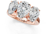 Rose gold Three-Stone Pear Cut Diamond Ring with Channel Set Band and Four-Prong Setting_19