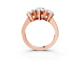 Rose gold Three-Stone Pear Cut Diamond Ring with Channel Set Band and Four-Prong Setting_21