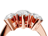 Rose gold Three-Stone Pear Cut Diamond Ring with Channel Set Band and Four-Prong Setting_22