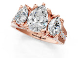 Rose gold Three-Stone Pear Cut Diamond Ring with Channel-Set Band and Four-Prong Setting_52