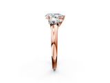 Rose gold Three-Stone Pear Cut Diamond Ring with Channel-Set Band and Four-Prong Setting_71