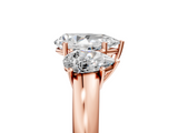 Rose gold Three-Stone Pear Cut Diamond Ring with Channel-Set Band and Four-Prong Setting_74