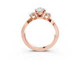 Rose gold Three-Stone Pear Cut Diamond Twist Band with Prong Setting_62
