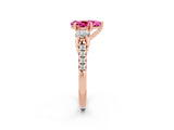 Rose gold Three-Stone Pear Cut Pink Sapphire Pavé Band with Four-Prong Setting_26