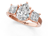 Rose gold Three-Stone Pear Cut Solitaire Ring with Prong Setting_4