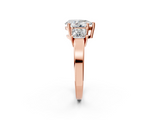 Rose gold Three-Stone Pear Cut Solitaire Ring with Prong Setting_5
