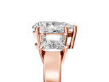 Rose gold Three-Stone Pear Cut Solitaire Ring with Prong Setting_8