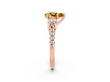 Rose gold Three-Stone Pear Cut Yellow Sapphire Pavé Band with Four-Prong Setting_26