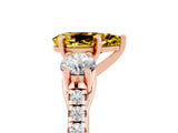 Rose gold Three-Stone Pear Cut Yellow Sapphire Pavé Band with Four-Prong Setting_29