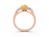 Rose gold Three-Stone Pear Cut Yellow Sapphire Ring with Pear Side Stones and Four-Prong Setting_27