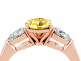 Rose gold Three-Stone Pear Cut Yellow Sapphire Ring with Pear Side Stones and Four-Prong Setting_28