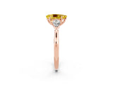 Rose gold Three-Stone Pear Cut Yellow Sapphire Ring with Pear  Side Stones in Four-Prong Setting_14