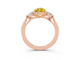 Rose gold Three-Stone Pear Cut Yellow Sapphire Ring with Pear  Side Stones in Four-Prong Setting_39