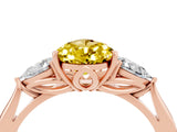 Rose gold Three-Stone Pear Cut Yellow Sapphire Ring with Pear  Side Stones in Four-Prong Setting_40