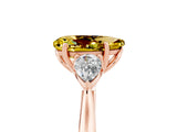 Rose gold Three-Stone Pear Cut Yellow Sapphire Ring with Pear  Side Stones in Four-Prong Setting_41