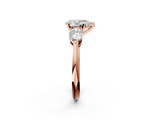 Rose gold Three-Stone Pear Diamond Ring with Pear Side Stones in Four-Prong Setting_65