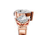 Rose gold Three-Stone Pear and Princess Cut Diamond Ring with Channel Band and Four-Prong Setting_21