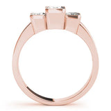 Rose gold Three Stone Princess Cut Channel Set Diamond Ring 2
