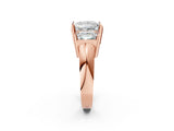 Rose gold Three Stone Princess Cut Channel Set Diamond Ring_8