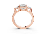 Rose gold Three-Stone Princess Cut Cut Classic Band Prong Setting Ring_10