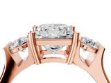 Rose gold Three-Stone Princess Cut Cut Classic Band Prong Setting Ring_11