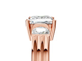 Rose gold Three-Stone Princess Cut Cut Classic Band Prong Setting Ring_12