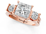 Rose gold Three-Stone Princess Cut Cut Classic Band Prong Setting Ring_8