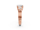 Rose gold Three-Stone Princess Cut Cut Classic Band Prong Setting Ring_9