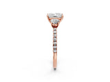 Rose gold Three-Stone Princess Cut Cut Diamond Pavé Band with Prong Setting_17