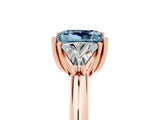 Rose gold Three-Stone Princess Cut Cut Diamond Ring with Trillion Side Stones and Four-Prong Setting_5