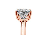 Rose gold Three-Stone Princess Cut Cut Diamond Ring with Trillion Side Stones and Four-Prong Setting_5