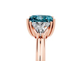 Rose gold Three-Stone Princess Cut Cut Diamond Ring with Trillion Side Stones and Four-Prong Setting_5