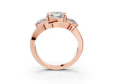 Rose gold Three-Stone Princess Cut Cut Diamond Split Shank Prong Set Ring_18