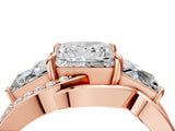 Rose gold Three-Stone Princess Cut Cut Diamond Split Shank Prong Set Ring_19