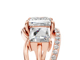 Rose gold Three-Stone Princess Cut Cut Diamond Split Shank Prong Set Ring_20