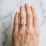 Rose gold Three-Stone Princess Cut Diamond Braided Band Ring with Four-Prong Setting_53