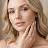 Rose gold Three-Stone Princess Cut Diamond Braided Band Ring with Four-Prong Setting_54