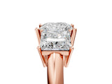 Rose gold Three-Stone Princess Cut Diamond Engagement Ring with Prong Setting on a White Gold Band_11
