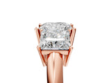 Rose gold Three-Stone Princess Cut Diamond Engagement Ring with Prong Setting on a White Gold Band_43