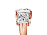 Rose gold Three-Stone Princess Cut Diamond Engagement Ring with Prong Setting_11