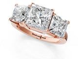 Rose gold Three-Stone Princess Cut Diamond Ring with Channel Set Band and Four-Prong Setting_19